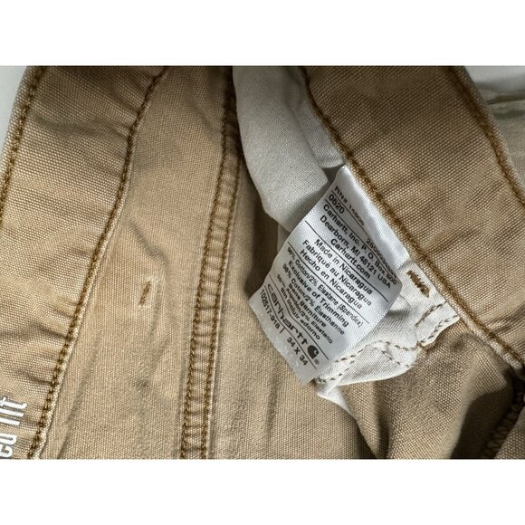 Carhartt Relaxed Fit Men's Khaki Canvas Work Pants Size 34x32 - Picture 5 of 9